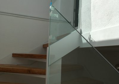 Baranda de cristal escalera