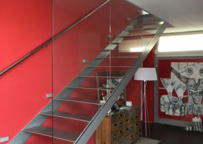 Baranda cristal escaleras