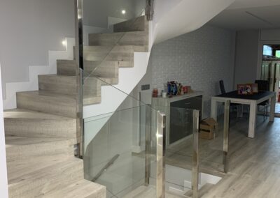 barandilla de cristal para escalera interior